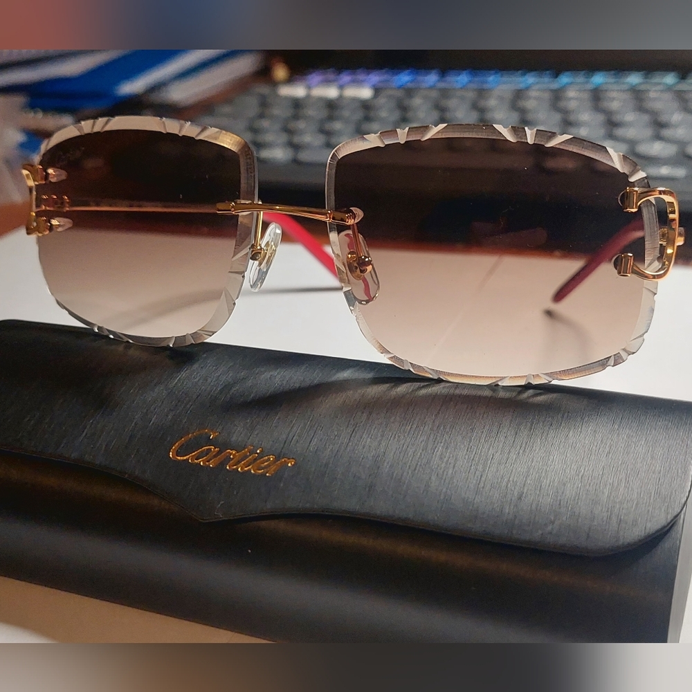 Cartier Sunglasses - Gold With Brown Tint